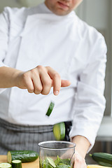 Image showing Crop faceless shot of chef cooking