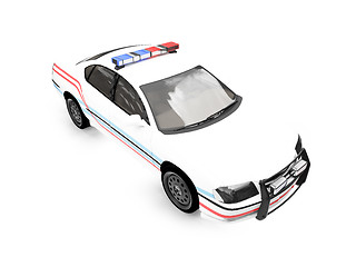 Image showing isolated police white car front view 03