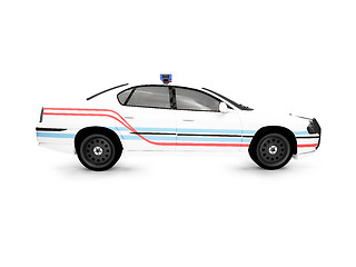 Image showing isolated police white car side view