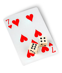Image showing Playing card and dices