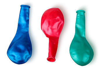 Image showing Colorful deflated balloons