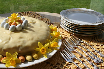 Image showing Easter cake with ganache