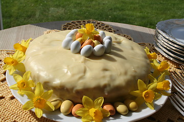 Image showing Easter cake with ganache