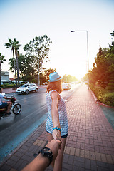 Image showing Couple walking in the city