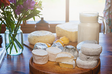 Image showing Set of different cheese