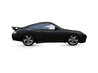 Image showing isolated black super car side view