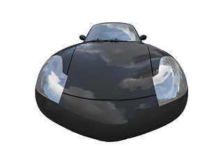 Image showing isolated black super car front view 04