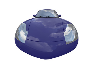 Image showing isolated blue super car front view 04