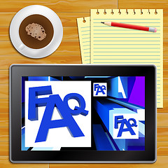 Image showing FAQ On Cubes Shows Advice With Tablet