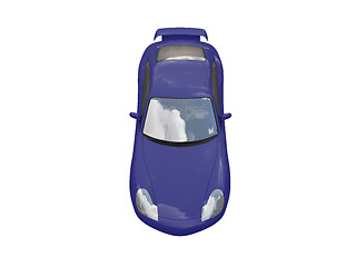 Image showing isolated blue super car top view