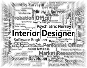 Image showing Interior Designer Shows Decorating Job And Employment