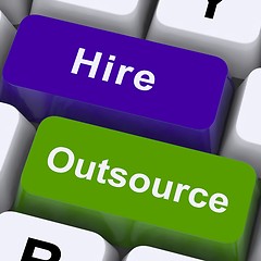 Image showing Outsource Hire Keys Showing Subcontracting And Freelance