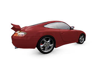 Image showing isolated red super car back view