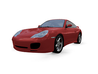 Image showing isolated red super car front view 01