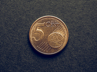 Image showing Vintage Five Cent Euro coin