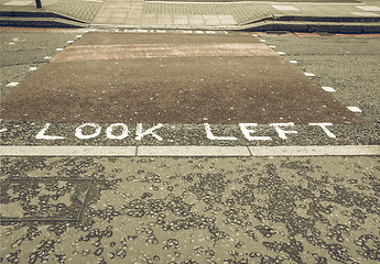 Image showing Vintage looking Look Left sign