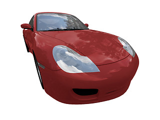 Image showing isolated red super car front view 02
