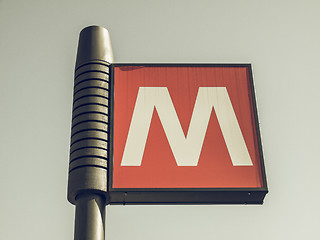 Image showing Vintage looking Subway sign