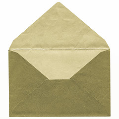 Image showing Vintage looking Green envelope isolated