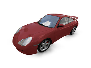 Image showing isolated red super car front view 02