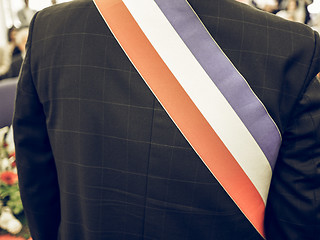 Image showing Vintage looking French mayor with sash