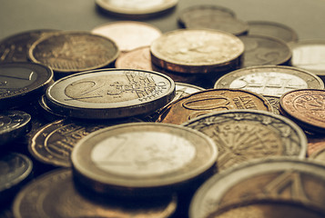 Image showing Vintage Euro coins