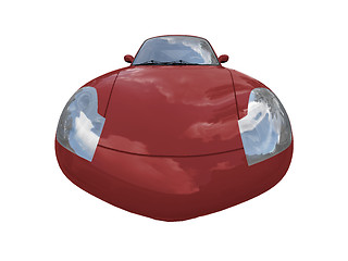 Image showing isolated red super car front view 04