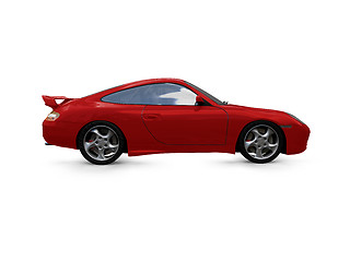 Image showing isolated red super car side view