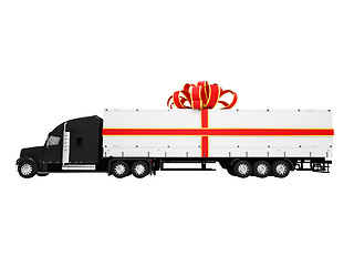 Image showing Present truck isolated side view