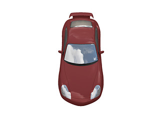 Image showing isolated red super car top view