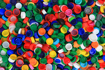 Image showing plastic pet caps texture