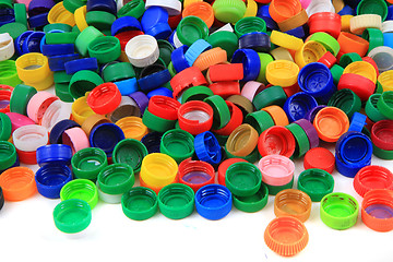 Image showing plastic pet caps texture