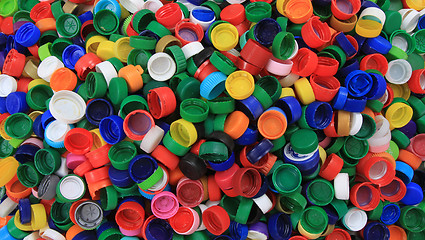 Image showing plastic pet caps texture