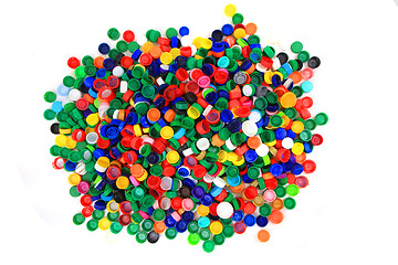 Image showing plastic pet caps isolated