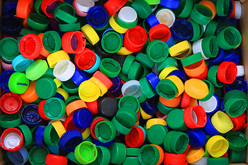 Image showing plastic pet caps texture