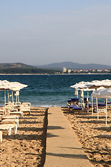 Image showing beach with relax places