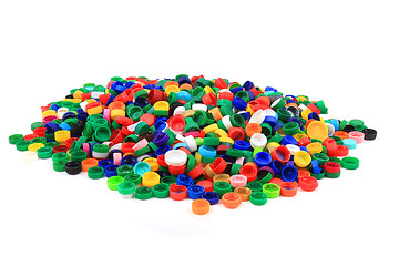 Image showing plastic pet caps isolated