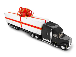 Image showing Present truck isolated front view