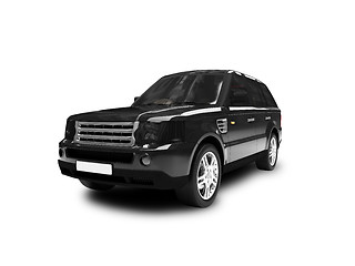 Image showing isolated black car front view 01