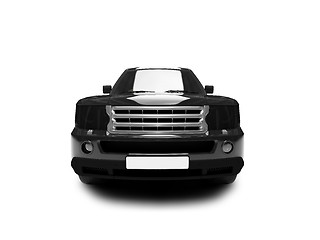 Image showing isolated black car front view 02