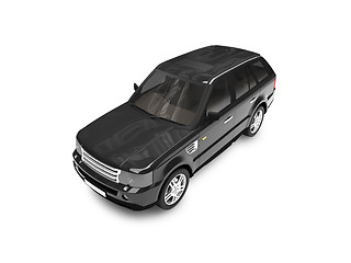 Image showing isolated black car front view 03