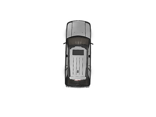 Image showing isolated black car top view