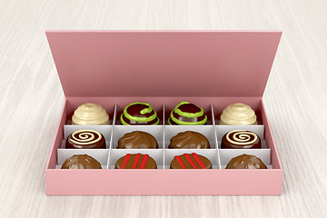 Image showing Gift box with chocolate candies