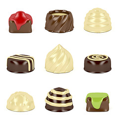 Image showing Chocolate candies on white