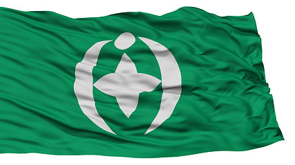 Image showing Isolated Chiba Flag, Capital of Japan Prefecture, Waving on White Background