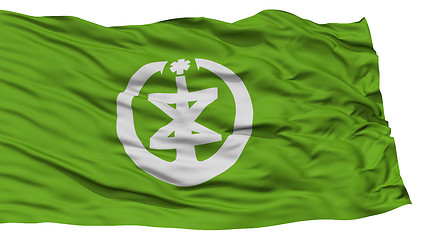 Image showing Isolated Niigata Flag, Capital of Japan Prefecture, Waving on White Background