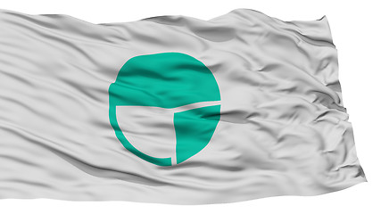 Image showing Isolated Nagano Flag, Capital of Japan Prefecture, Waving on White Background