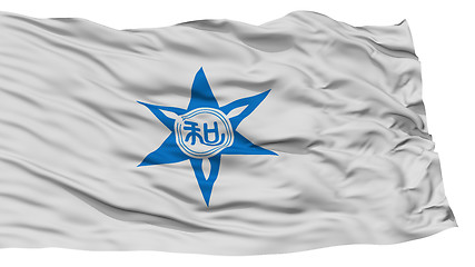 Image showing Isolated Wakayama Flag, Capital of Japan Prefecture, Waving on White Background