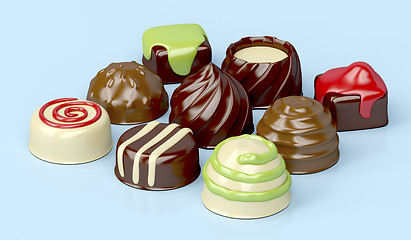 Image showing Variety of chocolate candies