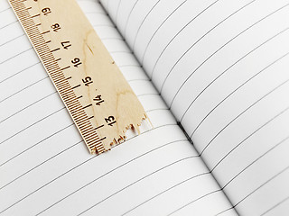 Image showing exercise book and ruler